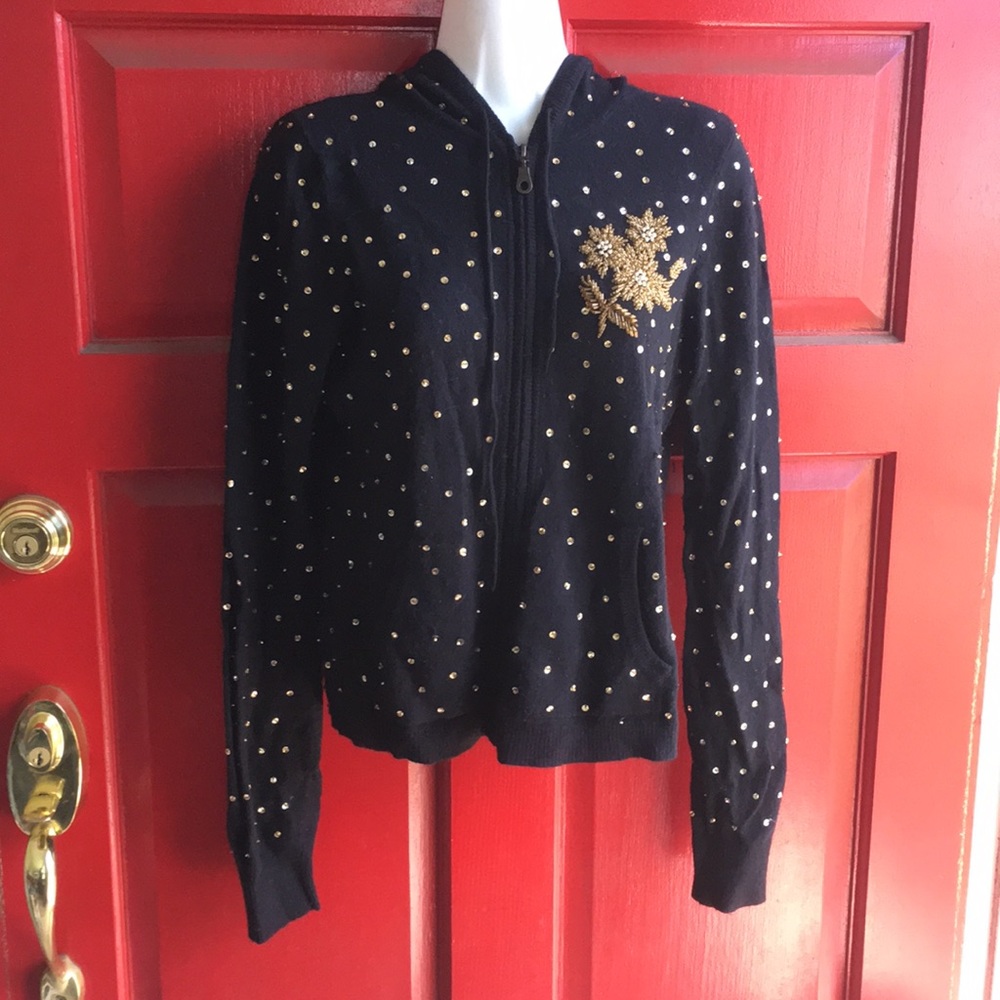 LUCKY BRAND embellished hoodie sweater.